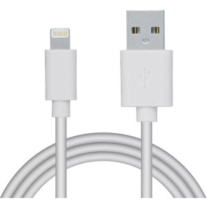 Cablu de date / adaptor Spacer USB-A Male la Lightning Male, 1.8 m, White