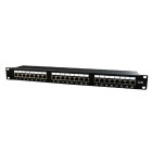 Accesoriu retea Gembird Patch panel 19 inch 24 Port CAT5e FTP shielded Black