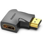 Adaptor Vention 1x HDMI Male - 1x HDMI Female, Conector 90 grade, Negru