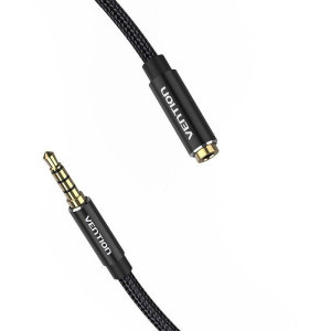 Vention Jack 3.5 mm Male - Jack 3.5 mm Female, 1m, negru