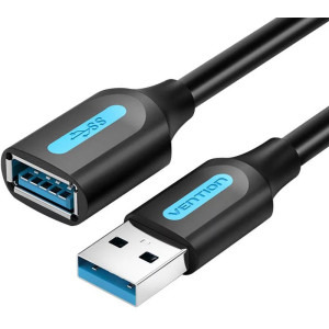 Vention USB 3.2 gen 1 Male - USB 3.2 gen 1 Female, 1.5m, negru