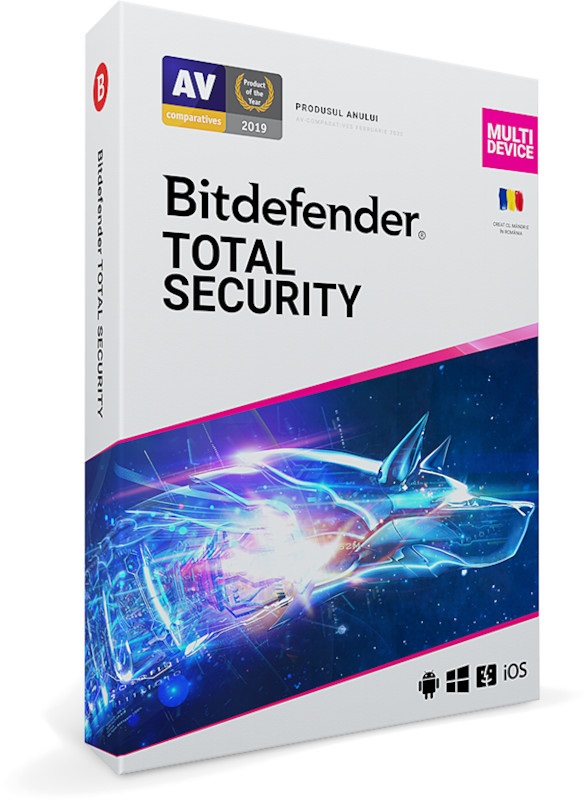 Antivirus Bitdefender Total Security Multi-Device, 3 Dispozitive, 1 An, Licenta noua, Retail
