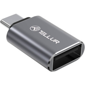 Tellur Adaptor USB-C Male la USB Female, 10Gbps, 3A, Grey