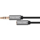 Cablu audio Kruger&Matz Jack 3.5 mm Male - Jack 3.5 mm Female, 1m, negru