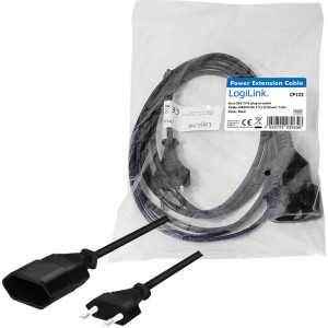 Logilink Europlug Male - Europlug Female, 1m, negru