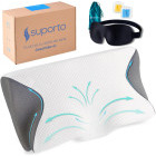 Suporto Perna ortopedica cervicala pentru dormit, din spuma cu memorie + Masca de dormit 3D