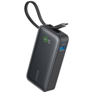 Baterie externa Anker Nano 545, 10000 mAh, 1x USB-C, 1x USB, 30W cablu USB-C incorporat, Black