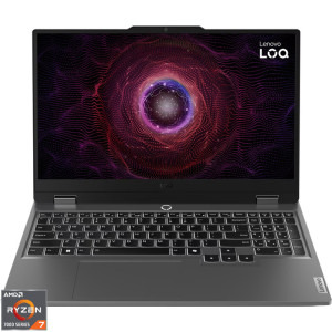 Lenovo Gaming 15.6'' LOQ 15ARP9, FHD IPS 144Hz G-Sync, Procesor AMD Ryzen™ 7 7435HS (16M Cache, up to 4.50 GHz), 16GB DDR5, 512GB SSD, GeForce RTX 4050 6GB, No OS, Luna Grey