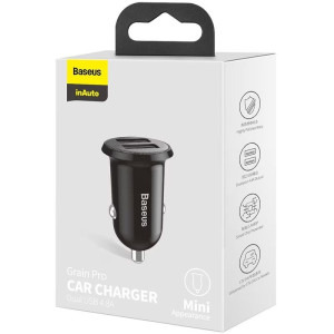 Baseus Grain Pro CCALLP-01, 2x USB, 4.8A, Black