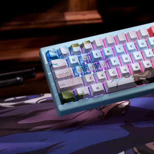 QwertyKey 61 Pro Western RGB Blue Liniar Prelubrifiat V2 Switch Mecanica