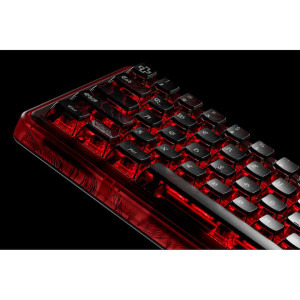 QwertyKey 65 Pro Dracula RGB Red Liniar Prelubrifiat V2 Switch Mecanica