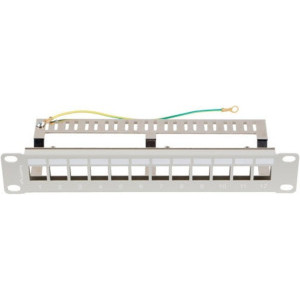 Lanberg Patch panel 10 inch 12 Porturi 1U FTP Blank, Gri PPKS-9212-S