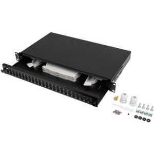 Lanberg Patch panel 19 inch 24 Porturi 1U Fiber SC Duplex/LC Quad, Black FOP1-24SD-LQB