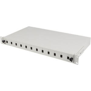 Lanberg Patch panel 19 inch 12 Porturi 1U Fiber SC Simplex/LC Duplex, Gri FOP1-12SS-LDS