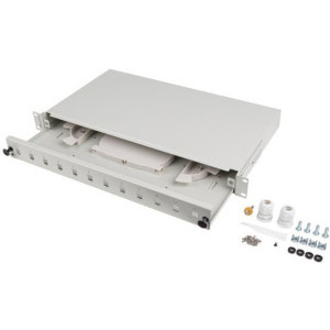 Lanberg Patch panel 19 inch 12 Porturi 1U Fiber SC Simplex/LC Duplex, Gri FOP1-12SS-LDS