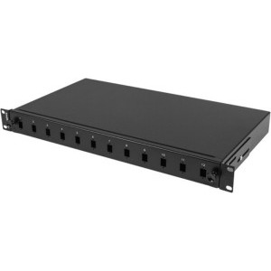 Lanberg Patch panel 19 inch 12 Porturi 1U Fiber SC Simplex/LC Duplex, Negru FOP1-12SS-LDB
