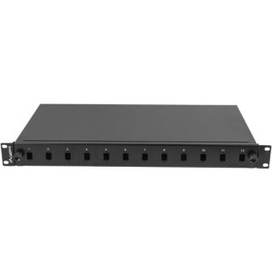 Lanberg Patch panel 19 inch 12 Porturi 1U Fiber SC Simplex/LC Duplex, Negru FOP1-12SS-LDB