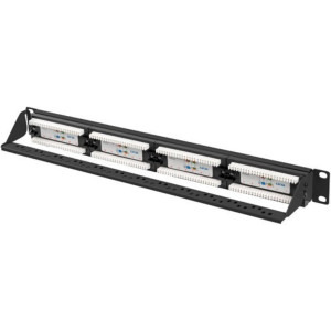 Lanberg Patch panel 19 inch 24 Port CAT6A UTP rear cable management Black PPUA-1024-B