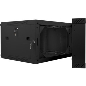 Lanberg WF02-6606-10B 6U, Wall mount, 600 x 600, Glass door, Black