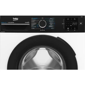 Beko BM3WFSU38215WPBBEE, Slim, 8 kg, 1200 RPM, Clasa A, Smart Inverter, EnergySpin, SteamCure, AquaWave, Alb