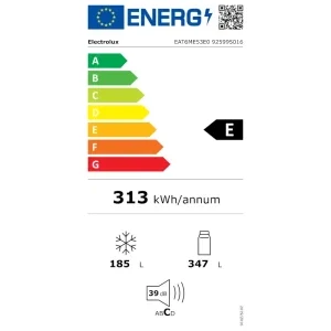 Electrolux EAT6ME53E0, 530 L, Clasa E, No Frost, Cooling 360°, Control electronic, 177 cm, Negru