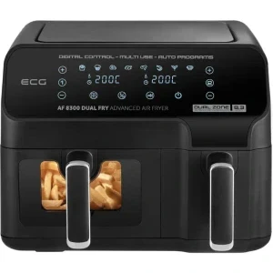 ECG Friteuza cu aer cald Dual Fry AF 8300, 2700W, 5.2 L / 3.1L, Negru
