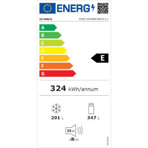 Heinner HSBS-M548NFINVXE++, 548 L, Clasa E, Full No Frost, Inverter, Control electronic, 176 cm, Inox