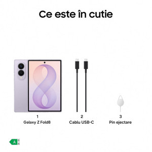 Samsung Galaxy Z Fold 8, 1TB, 16GB RAM, Dual SIM, 5G, 4-Camere, Lavander