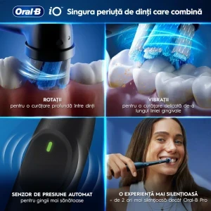 Oral-B Set 2x Periute de dinti electrice iO2 & iO Kids Disney Stitch Negru & Albastru + Trusa de calatorie