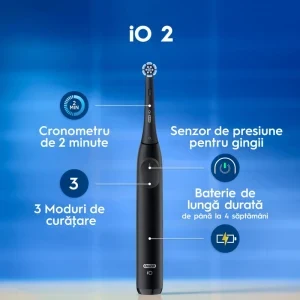 Oral-B Set 2x Periute de dinti electrice iO2 & iO Kids Disney Stitch Negru & Albastru + Trusa de calatorie