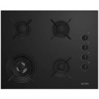Plita incorporabila Arctic ARNGW64127SB, Gaz, 4 arzatoare, Aprindere electrica, Wok, Safety Plus, 65 cm, Sticla neagra