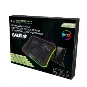 Esperanza Gaming laptops, 19 inch Galerne, 6 ventilatoare, iluminare LED RGB