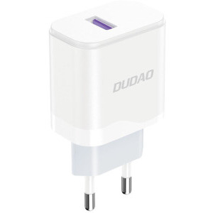 Dudao A20EU, 1x USB 18W, White, Cablu USB-C inclus