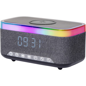 Gembird Ceas digital cu Boxa si Alimentator Wireless, 2 x 5W, RGB, Negru-Gri