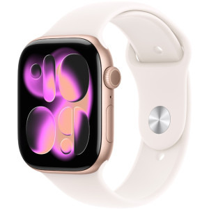 SmartWatch Apple Watch Series 11, GPS, 42mm Carcasa Aluminium Rose Gold, Light Blush Sport Band - M/L