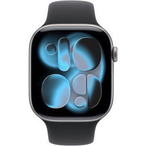 Apple Watch Series 11, GPS, 46mm Carcasa Aluminium Space Grey, Black Sport Band - M/L