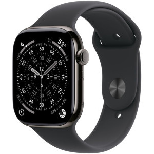 SmartWatch Apple Watch Series 11, Cellular, GPS, 42mm Carcasa Slate Titanium, Black Sport Band - S/M