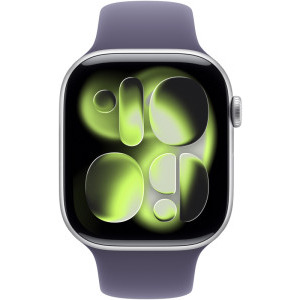 Apple Watch Series 11, Cellular, GPS, 46mm Aluminium Silver, Purple Fog Sport Band - M/L