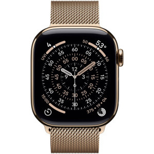 Apple Watch Series 11, Cellular, GPS, 46mm Carcasa Gold Titanium, Gold Milanese Loop - S/M