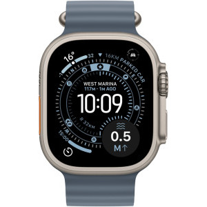 Apple Watch Ultra 3, Cellular, 49mm Carcasa Natural Titanium, Anchor Blue Ocean Band