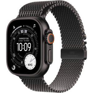 Apple Watch Ultra 3, Cellular, 49mm Carcasa Titanium Black, Black Titanium Milanese Loop - Small