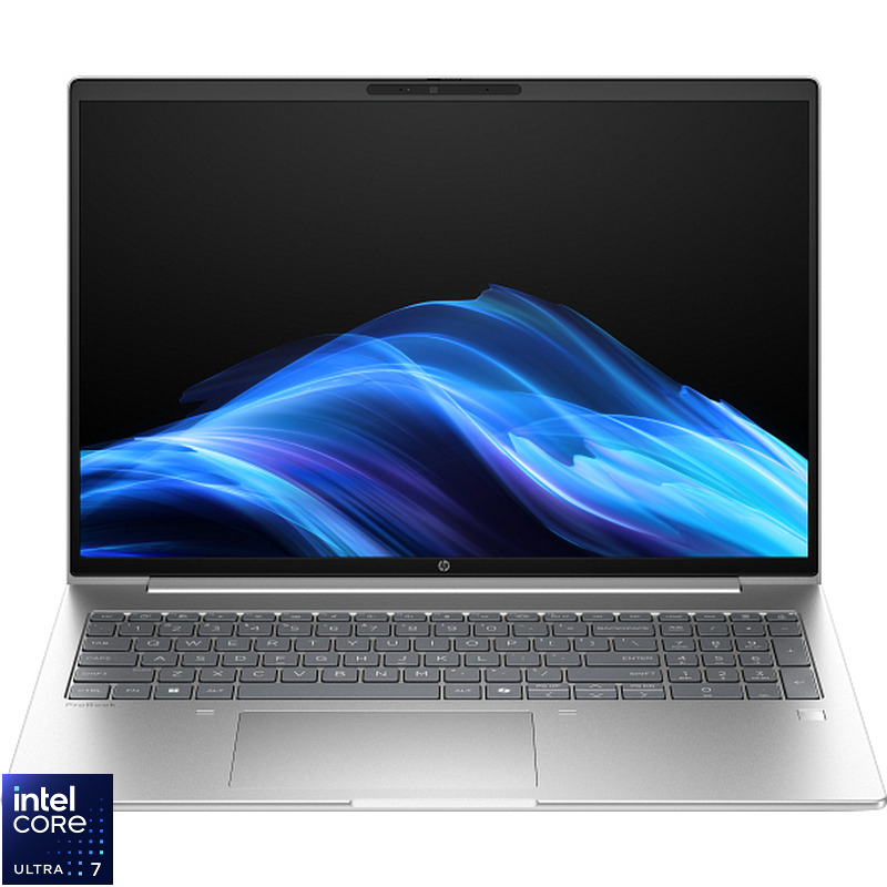 Laptop HP 16'' ProBook 4 G1i 16, WUXGA IPS, Procesor Intel® Core™ Ultra 7 255U (12M Cache, up to 5.20 GHz), 16GB DDR5, 512GB SSD, Intel Graphics, Free DOS, Silver