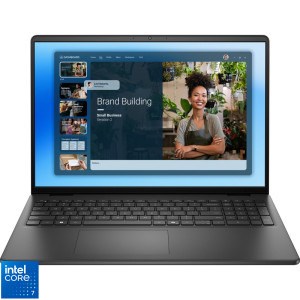 Laptop DELL 16 DC16250, FHD+, Procesor Intel® Core™ 7 150U (12M Cache, up to 5.40 GHz), 16GB DDR5, 1TB SSD, Intel Graphics, Linux, Carbon Black, 3Yr ProSupport