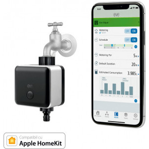 Eve Aqua Sistem Smart pentru automatizarea irigatiei, Compatibil Apple HomeKit