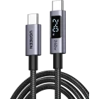 Cablu de date / adaptor Ugreen L530, USB-C Male la USB-C Male, 240 W, Display, 2 m, Black