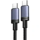 Cablu de date / adaptor Ugreen L528, USB-C Male la USB-C Male, 100 W, 1 m, Black