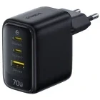Incarcator retea Baseus EnerFill FE22, 2x USB-C, 1x USB, Quick Charge 70 W, Black