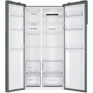 Haier HSR3918ENPG, 528 L, Clasa E, Total No Frost, Inverter, Multi Air Flow, Control electronic, 177 cm, Argintiu