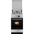 Aragaz Electrolux LKK560223X, Mixt, 4 arzatoare, Sistem de siguranta, Aprindere integrata, AquaClean, SteamBake, Timer, Grill, Clasa A, 50 cm, Inox