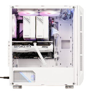 Gaming DRAGON Epic Elite Alb, AMD Ryzen 5 9600X 3.9GHz, 32GB DDR5, 1TB SSD, RTX 5070 12GB GDDR7, Iluminare RGB
